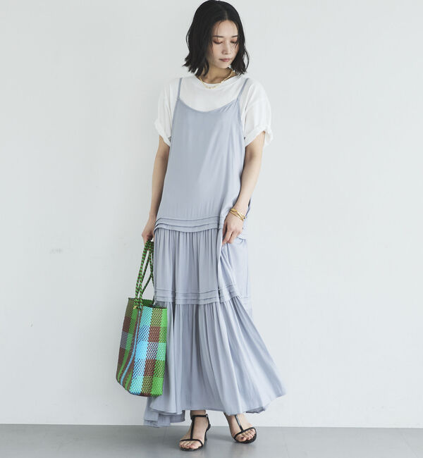 Doux archives「ピンタックティアードキャミワンピース／」|ワンピース|GRAY