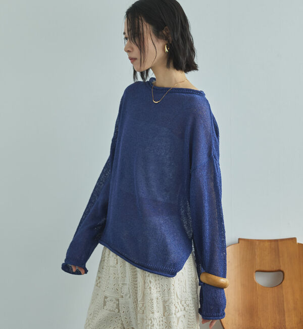 Doux archives「ペーパーヤーンルーズプルオーバー」|ニット・セーター|