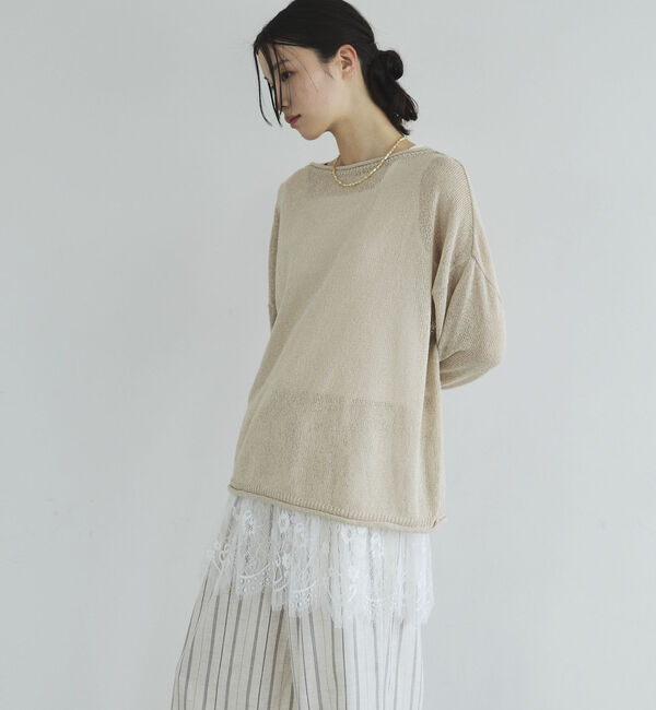 Doux archives「ペーパーヤーンルーズプルオーバー」|ニット・セーター|IVORY