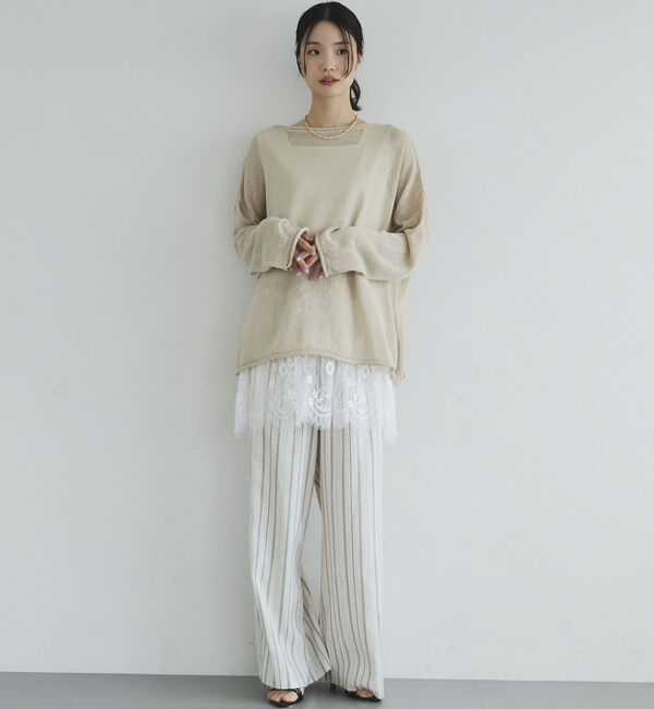 Doux archives「ペーパーヤーンルーズプルオーバー」|ニット・セーター|