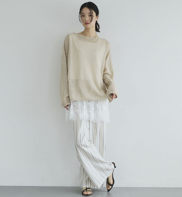 Doux archives「ペーパーヤーンルーズプルオーバー」|ニット・セーター|