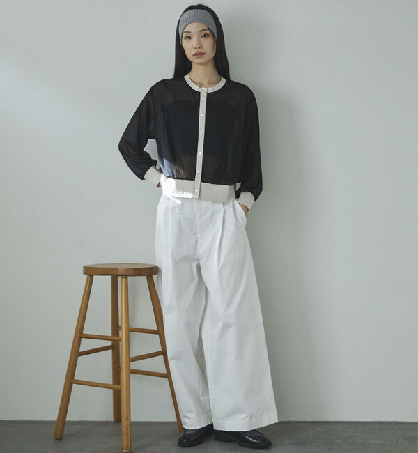 Doux archives「バイカラーシアーカーディガン」|シャツ・ブラウス|