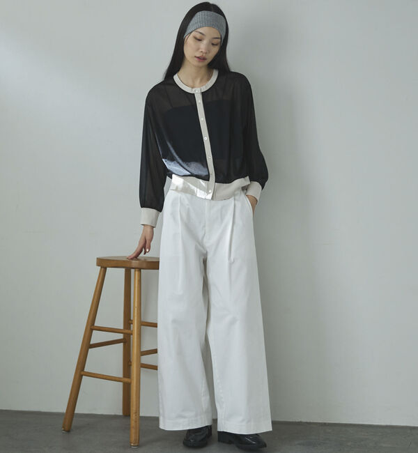 Doux archives「バイカラーシアーカーディガン」|シャツ・ブラウス|