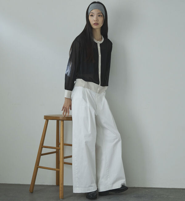 Doux archives「バイカラーシアーカーディガン」|シャツ・ブラウス|