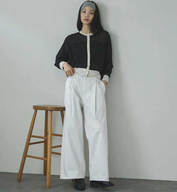 Doux archives「バイカラーシアーカーディガン」|シャツ・ブラウス|