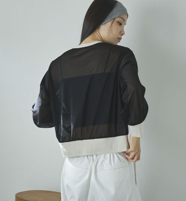 Doux archives「バイカラーシアーカーディガン」|シャツ・ブラウス|