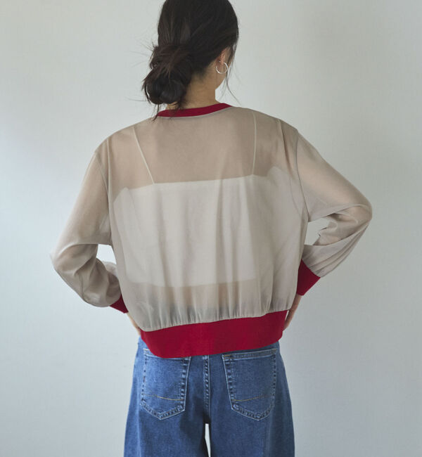 Doux archives「バイカラーシアーカーディガン」|シャツ・ブラウス|