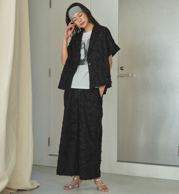 Doux archives「ボタニカルカットジャガードパンツ」|チノ|