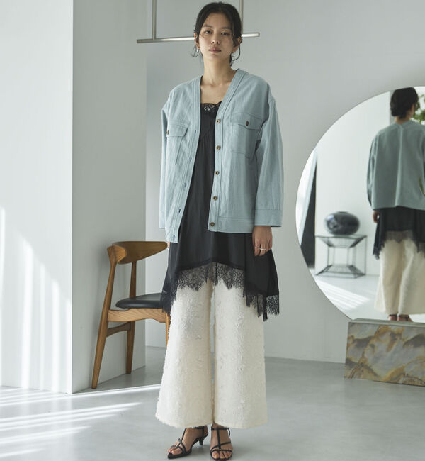 Doux archives「ボタニカルカットジャガードパンツ」|チノ|