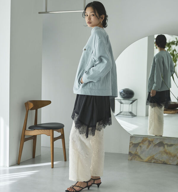 Doux archives「ボタニカルカットジャガードパンツ」|チノ|