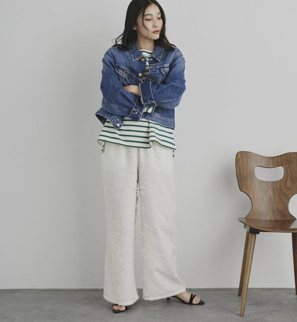 Doux archives「ボタニカルカットジャガードパンツ」|チノ|