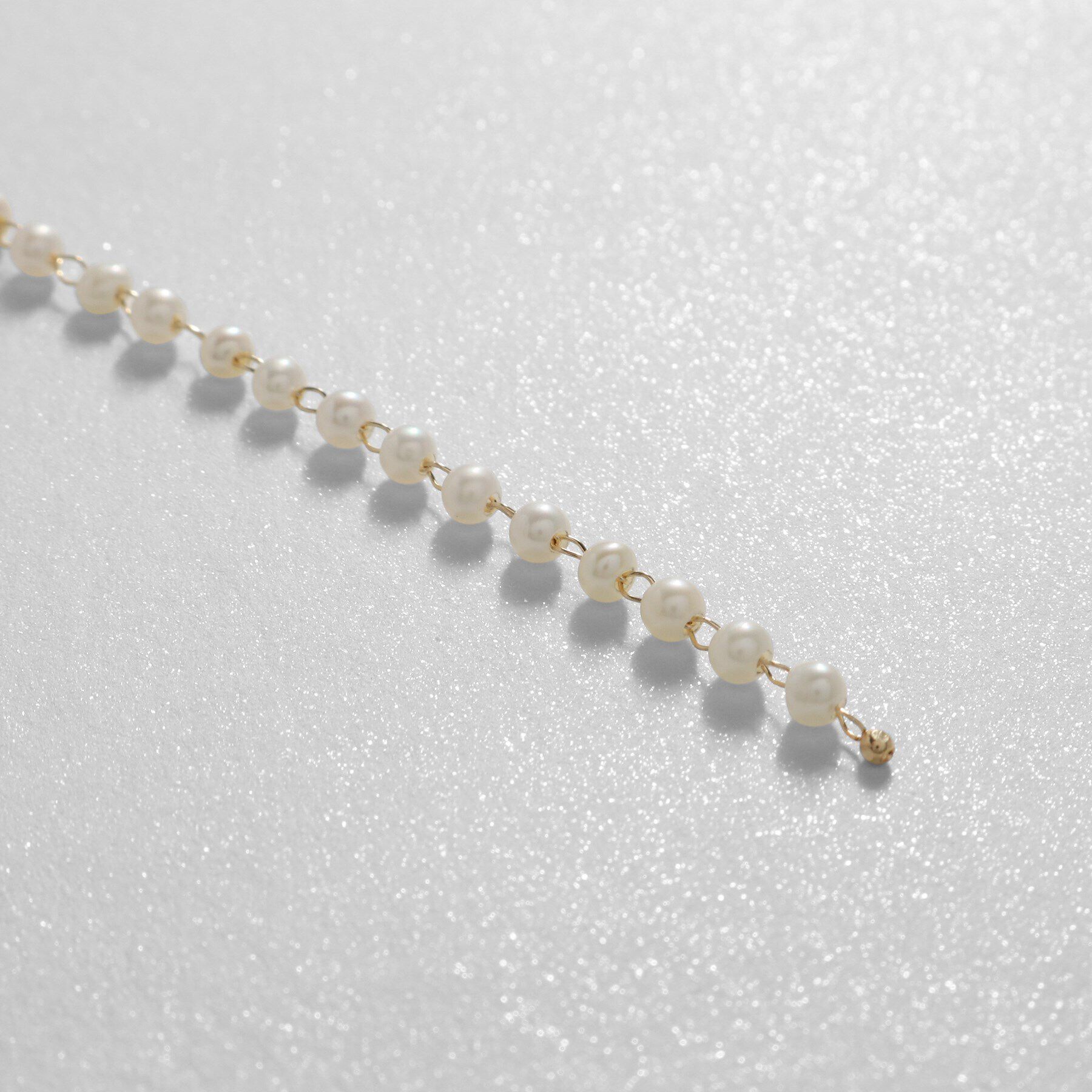 COCOSHNIK「K10パールチェーン ロングフープピアス」|ピアス|