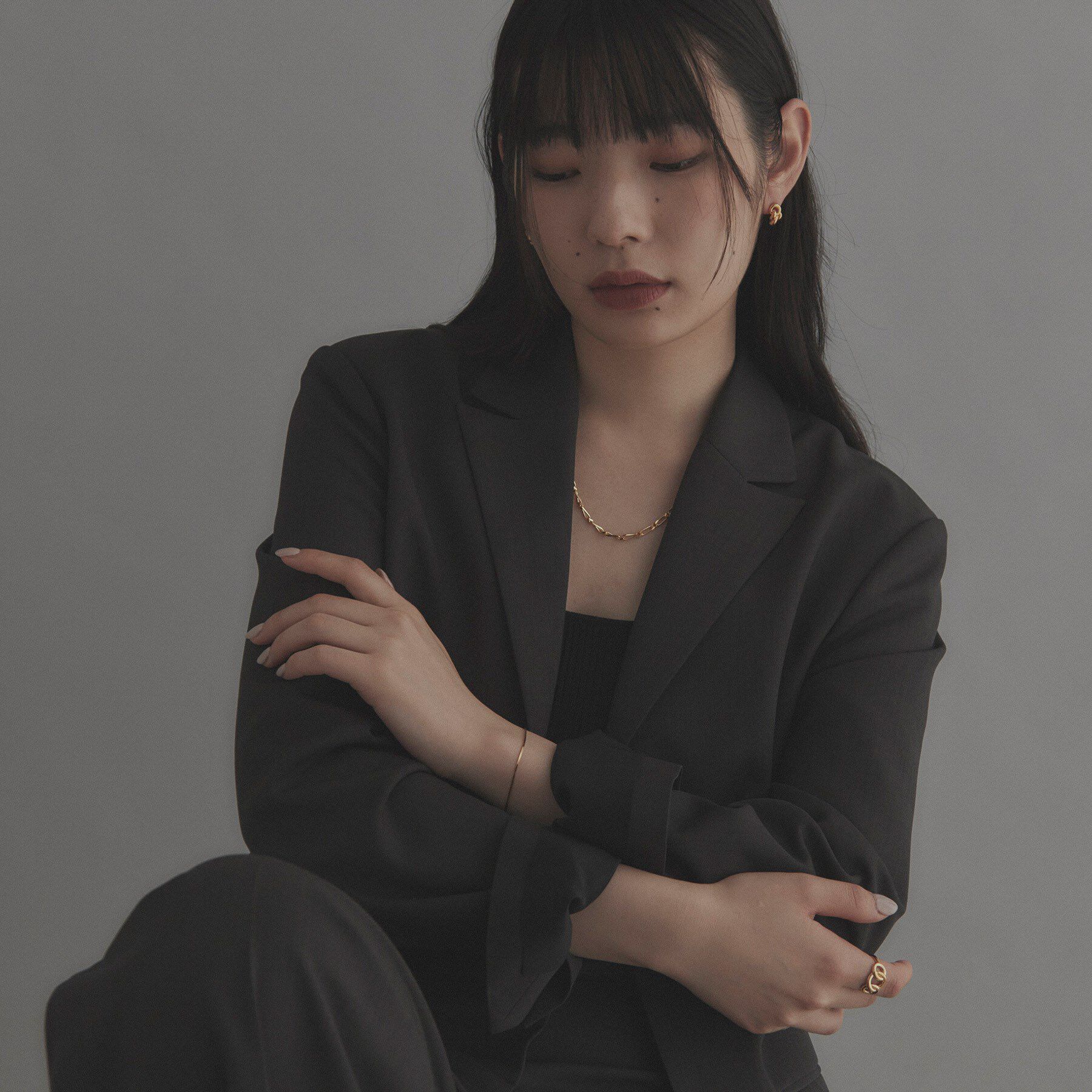 COCOSHNIK ONKITSCH「シルバー デザインチェーン ショート＆ロングネックレス GP」|ネックレス|