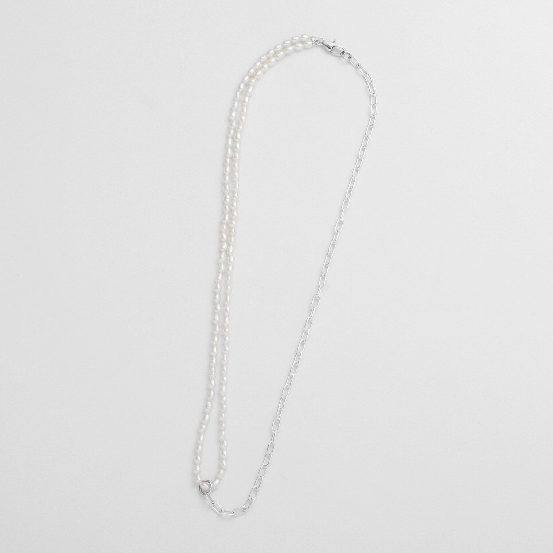 COCOSHNIK ONKITSCH「シルバー バロックパール ハーフチェーン ネックレス」|ネックレス|