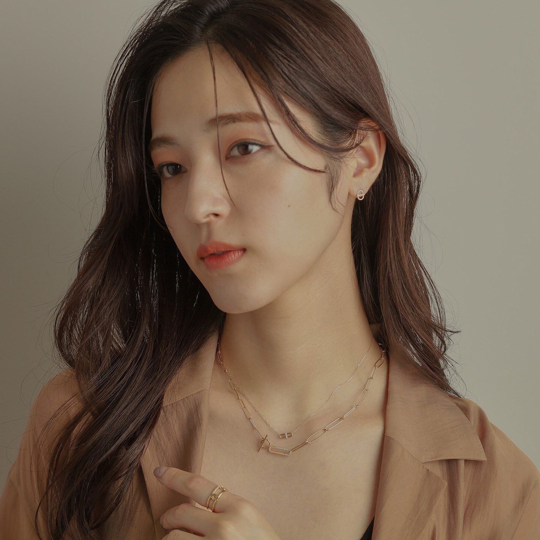 COCOSHNIK「K10ダイヤモンド PCロンググラデーションマンテル ネックレス」|ネックレス|