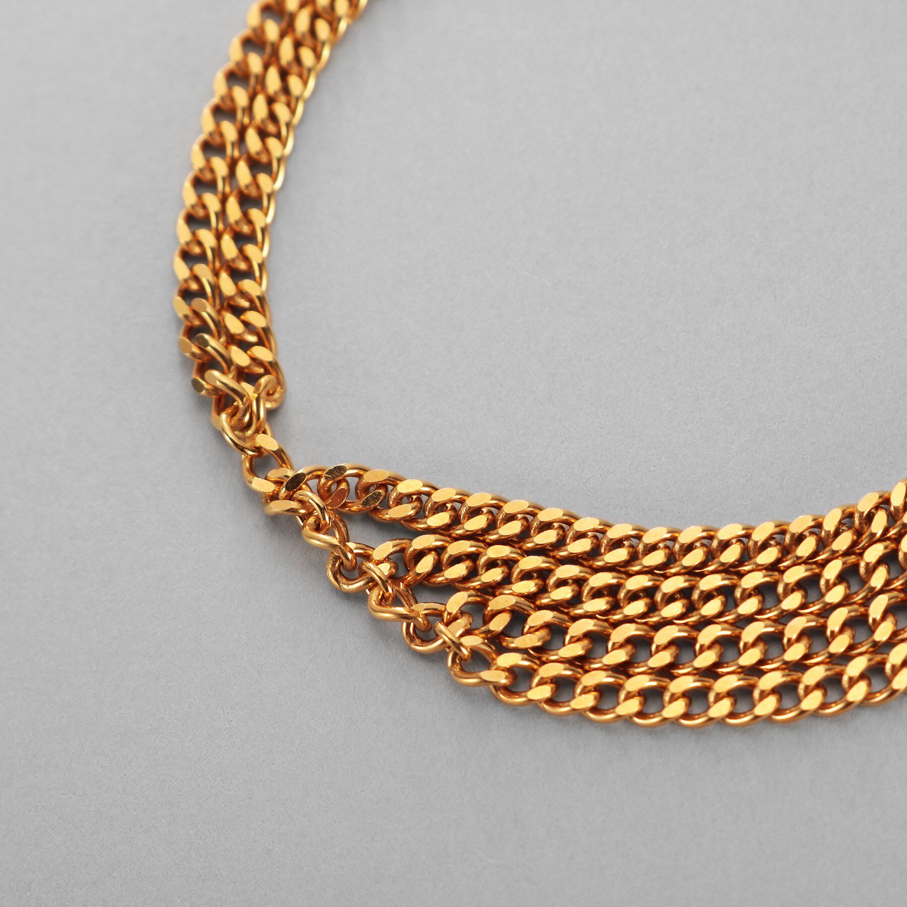 COCOSHNIK ONKITSCH「シルバー カーブチェーンアシンメトリードレープブレスレット GP」|ブレスレット・バングル|