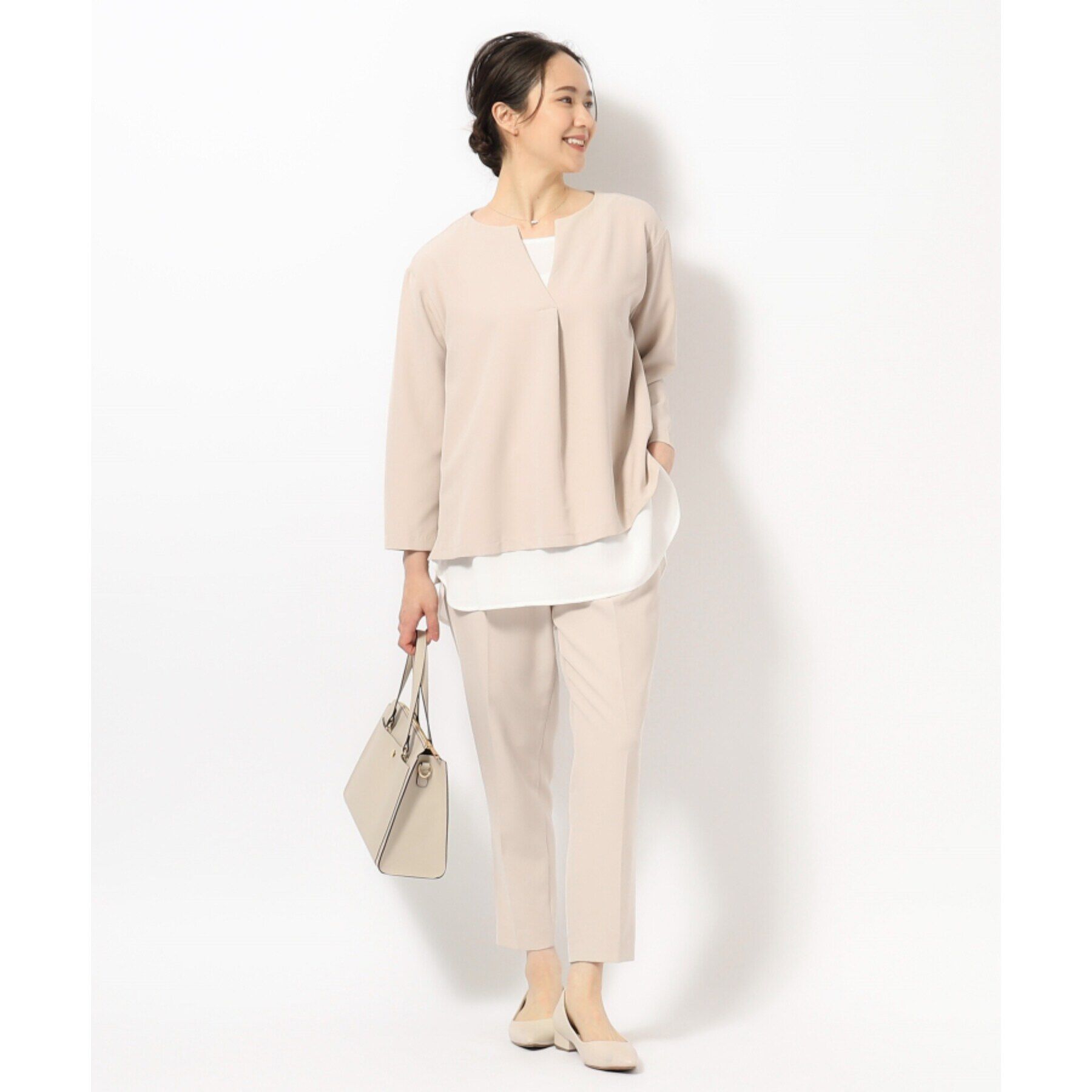 SHOO･LA･RUE「【S-5L/洗濯機可/2WAYストレッチ】ダブルクロスセンタープレステーパード」|その他|