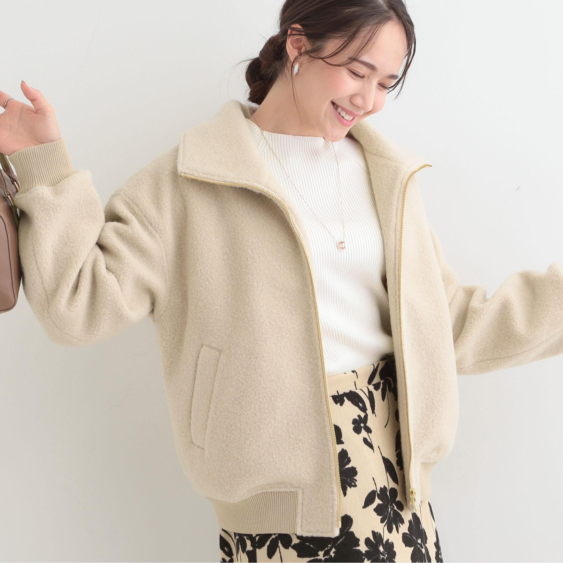 SHOO･LA･RUE「【S-LL】軽くてふんわりあたたかい スライバージャケット」|ブルゾン・スタジャン|