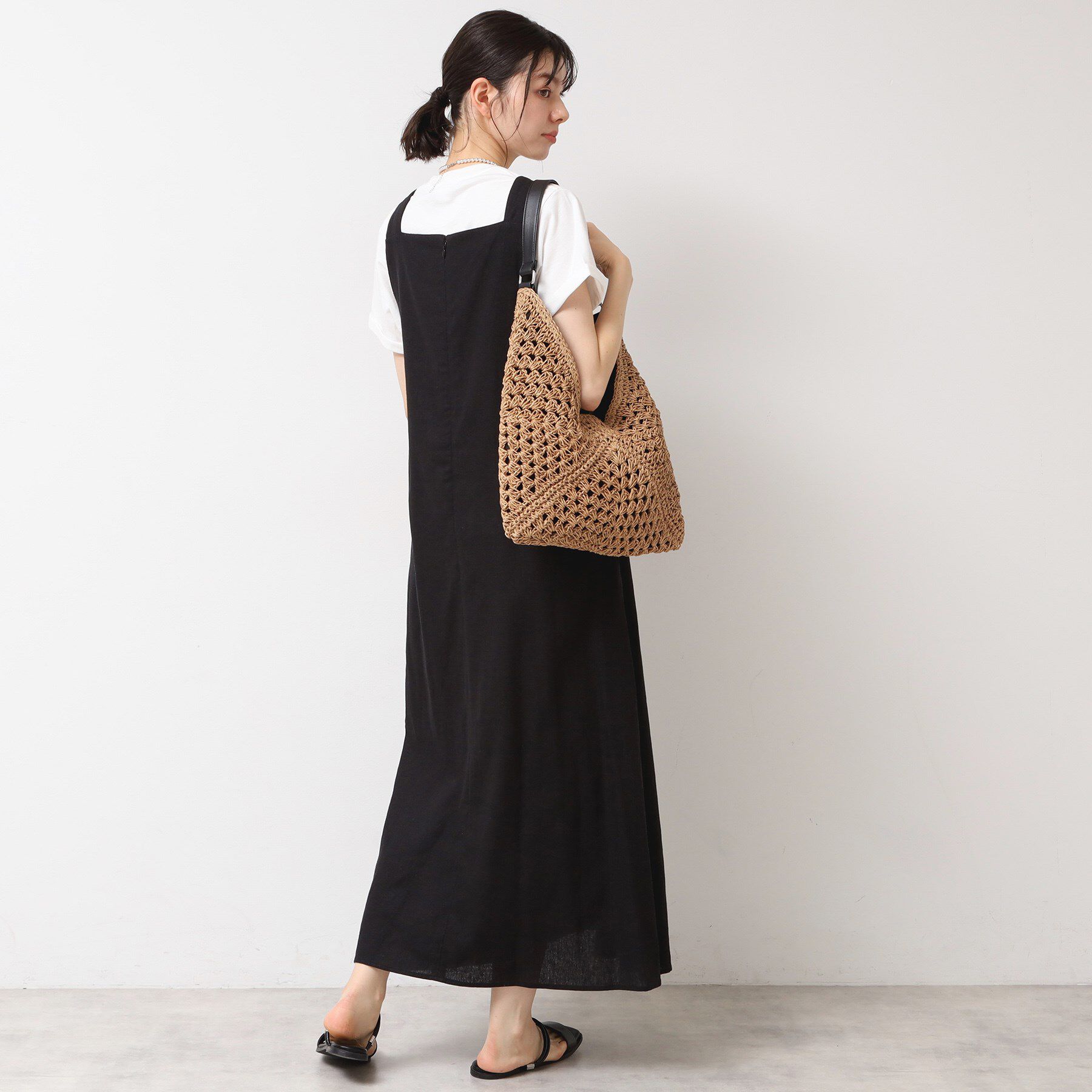 Dessin「【洗える】テントラインジャンパースカート」|ワンピース|ブラック(019)