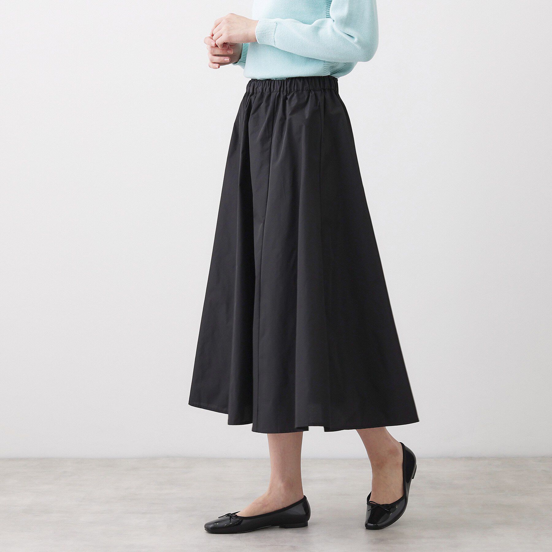 Dessin「【ウエストゴム/洗える】メモリータフタフレアスカート」|スカート|