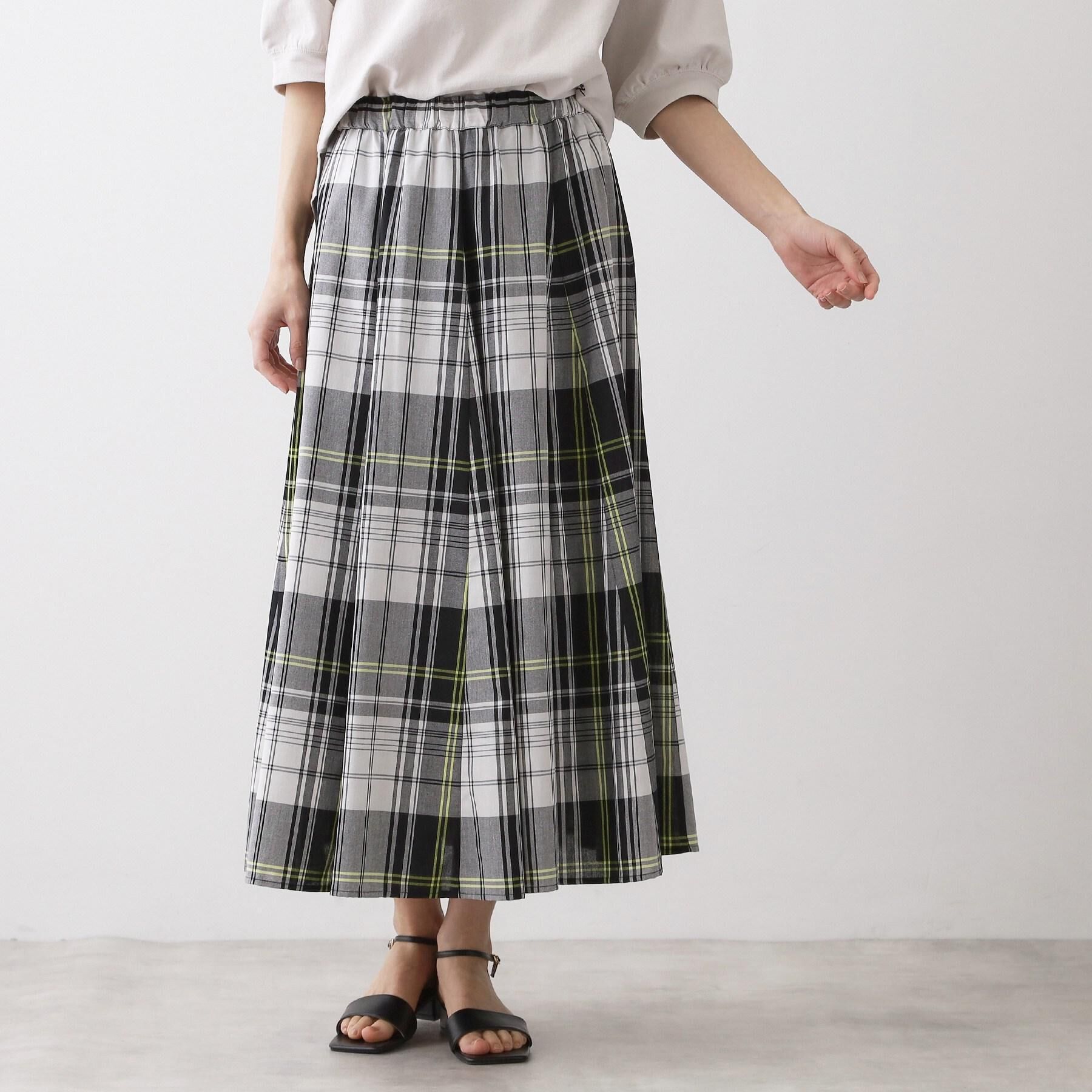 Dessin「【ウエストゴム/洗える】映えチェック柄スカート」|スカート|