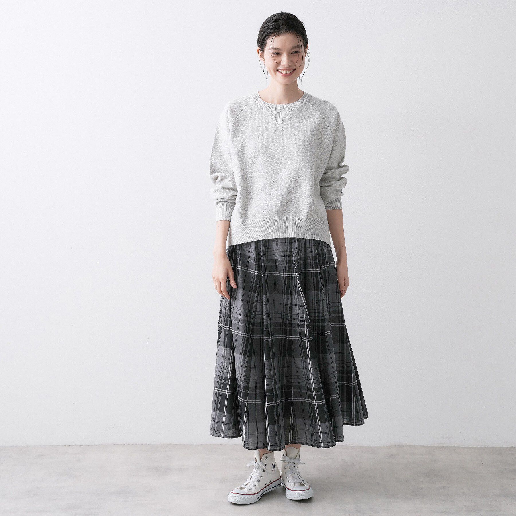 Dessin「【ウエストゴム/洗える】映えチェック柄スカート」|スカート|
