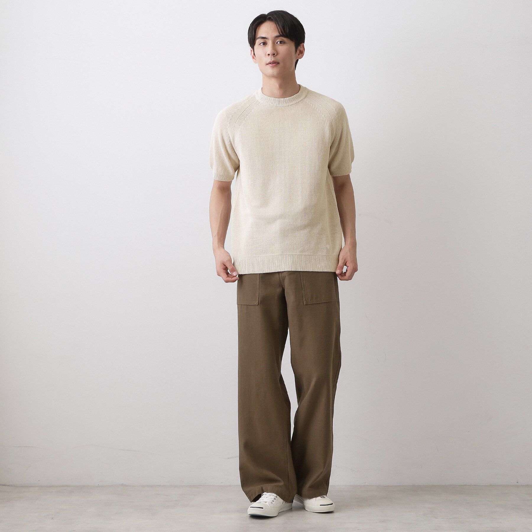 Dessin「ペーパーブレンドニットTシャツ」|ニット・セーター|