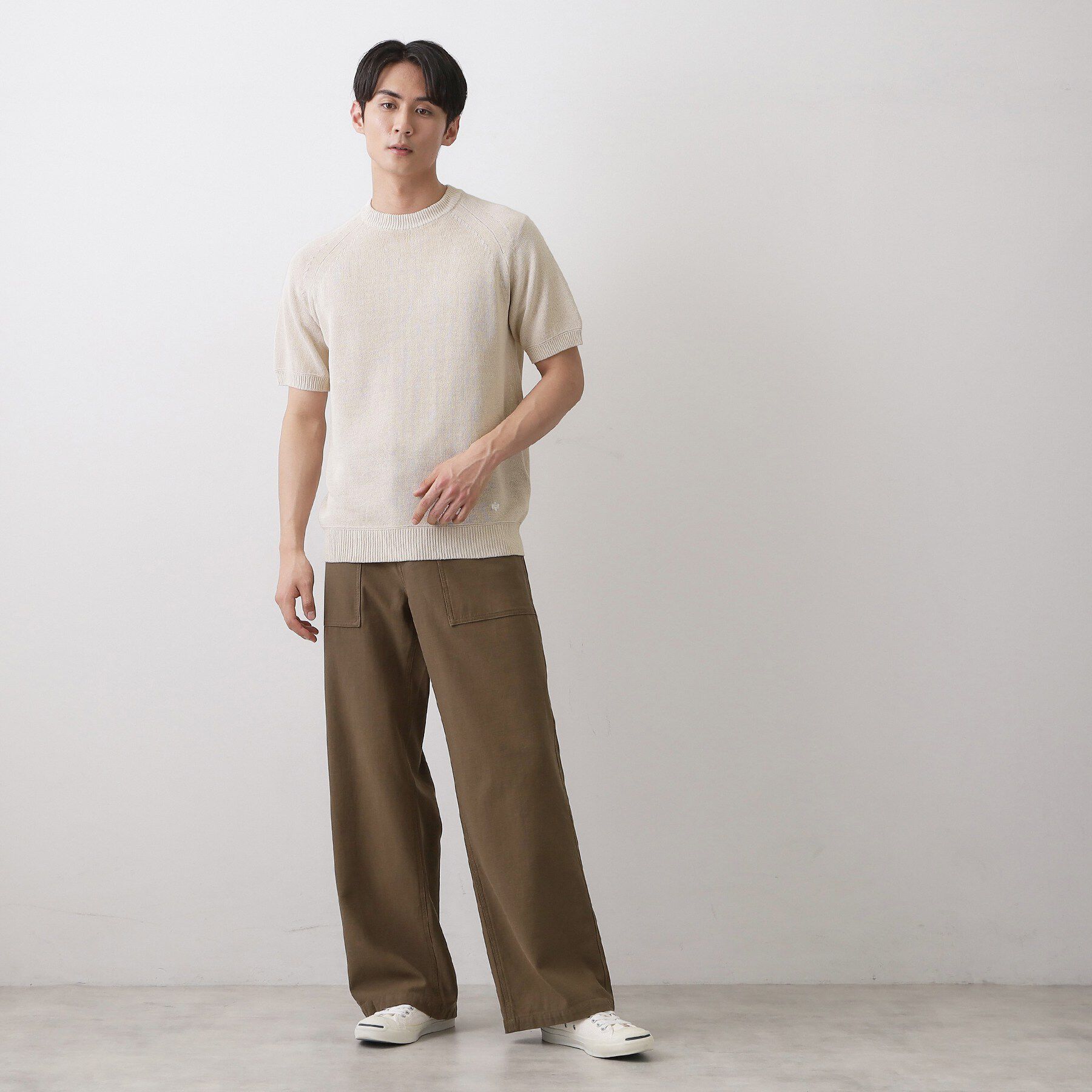 Dessin「ペーパーブレンドニットTシャツ」|ニット・セーター|