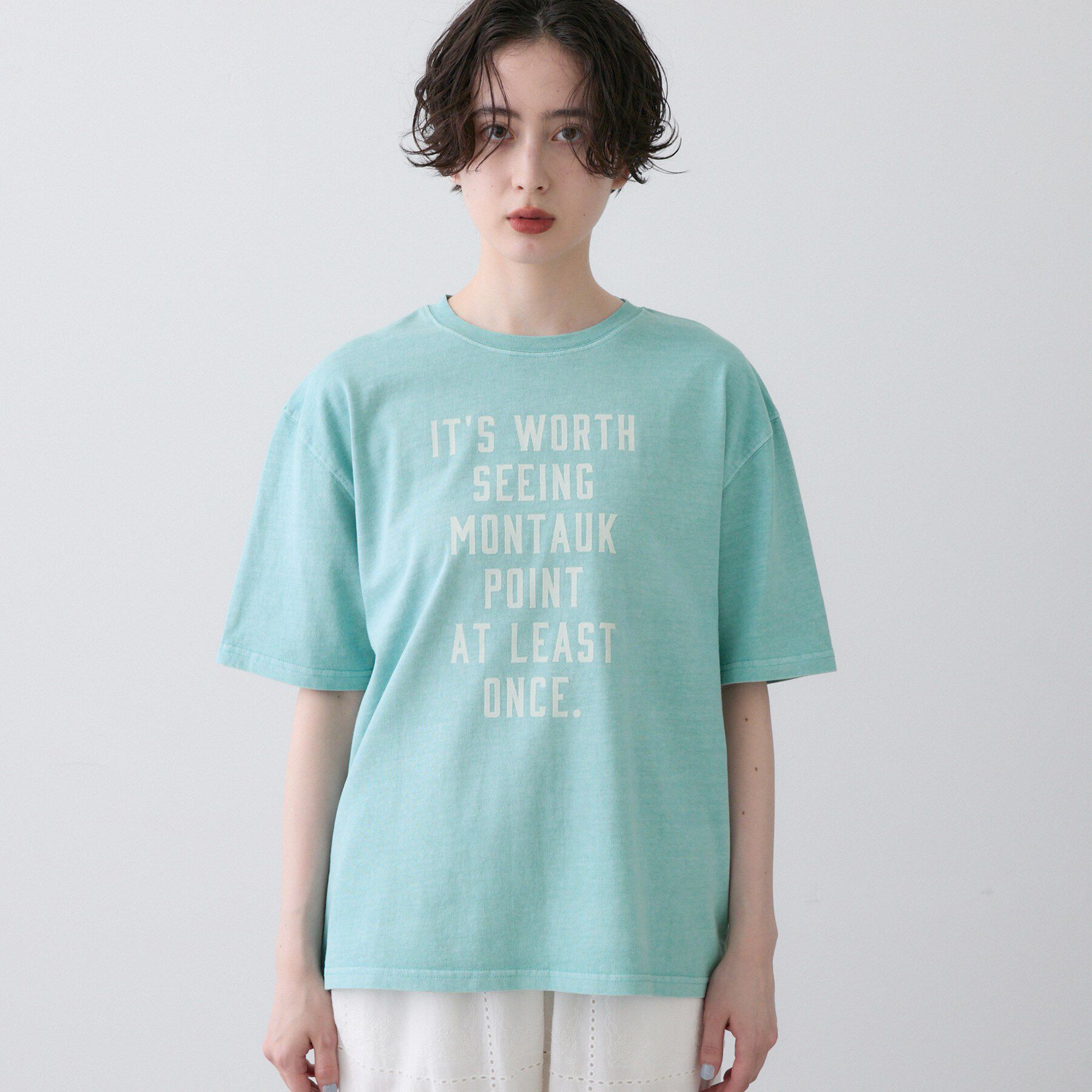 Dessin「【ユニセックス/洗える】ピグメントロゴTシャツ」|Tシャツ・カットソー|