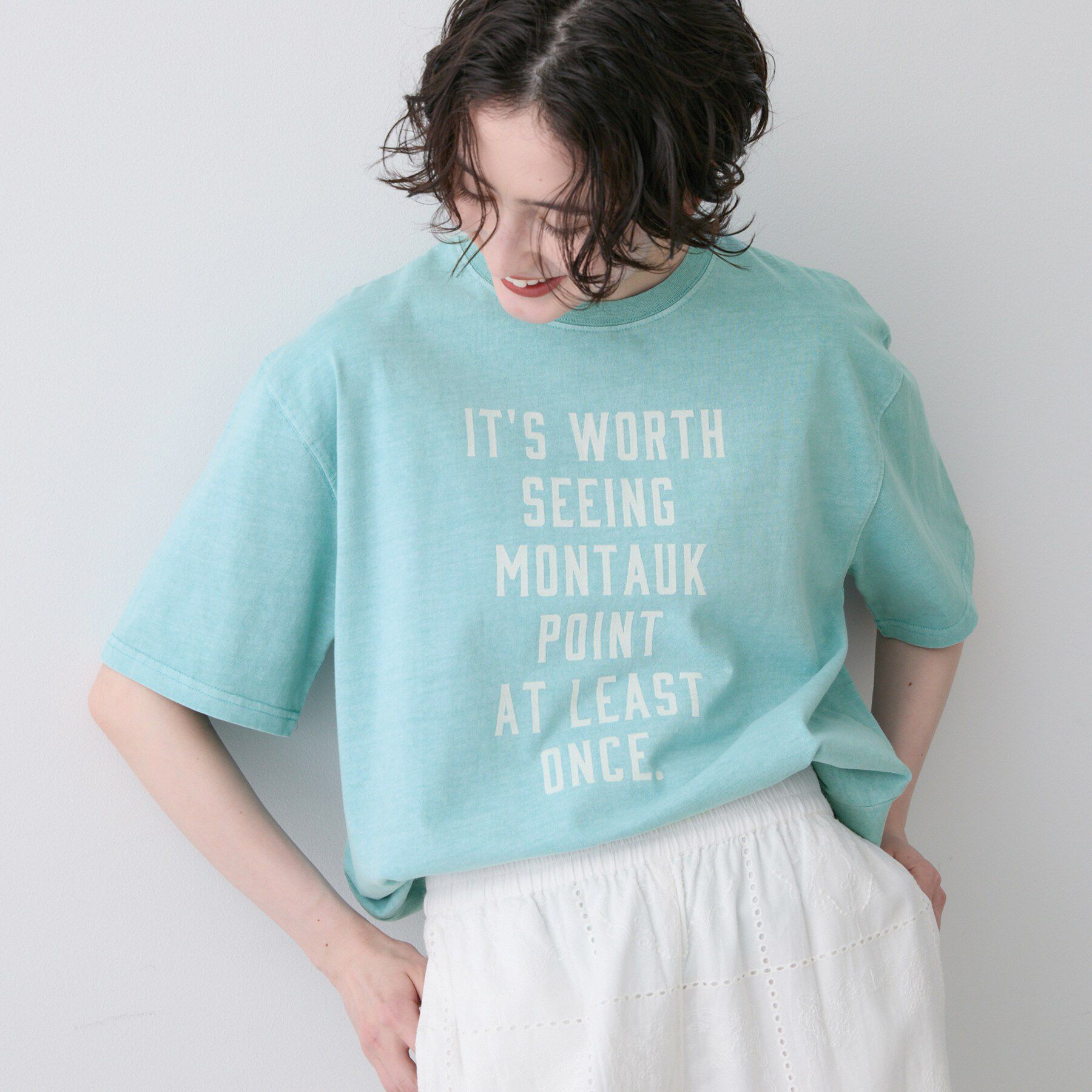 Dessin「【ユニセックス/洗える】ピグメントロゴTシャツ」|Tシャツ・カットソー|