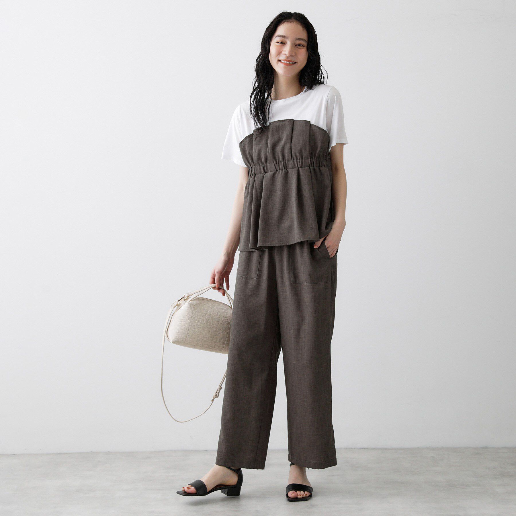 Dessin「【セットアップ可/UVカット/洗える】ビスチェドッキングTシャツ」|Tシャツ・カットソー|