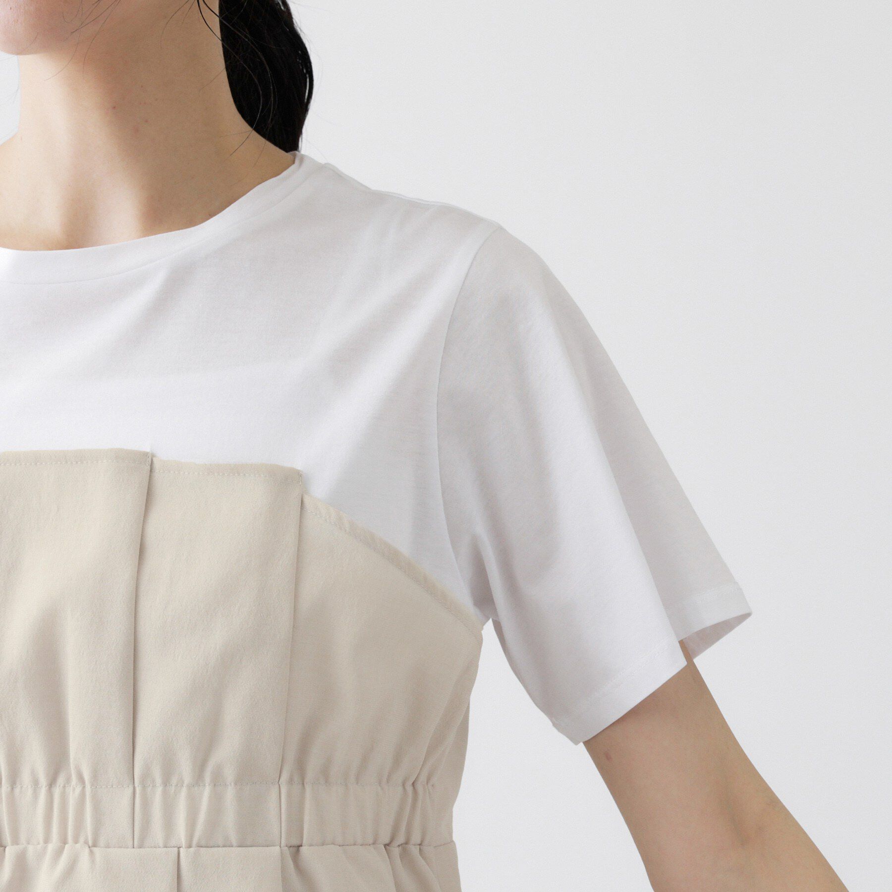 Dessin「【セットアップ可/UVカット/洗える】ビスチェドッキングTシャツ」|Tシャツ・カットソー|