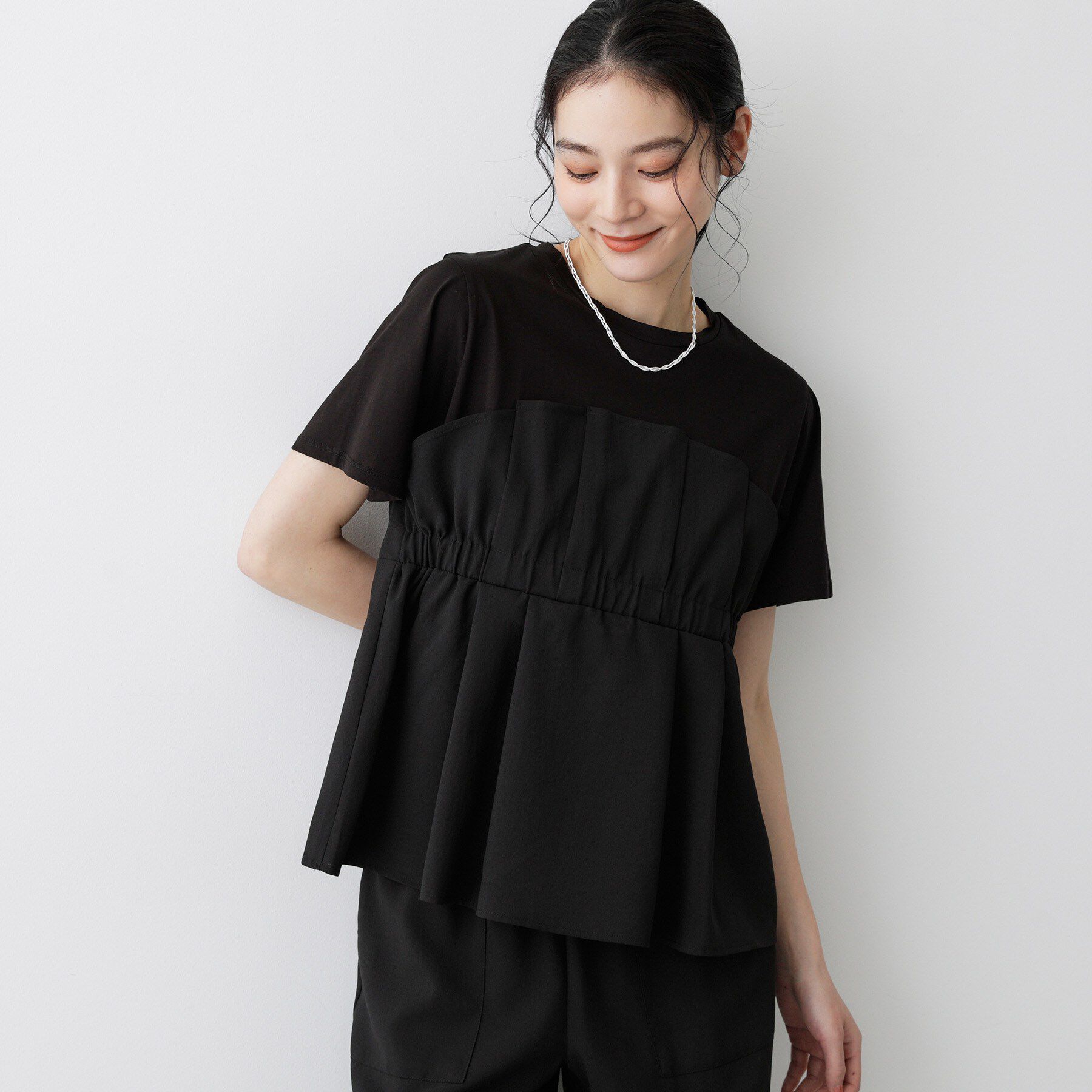 Dessin「【セットアップ可/UVカット/洗える】ビスチェドッキングTシャツ」|Tシャツ・カットソー|