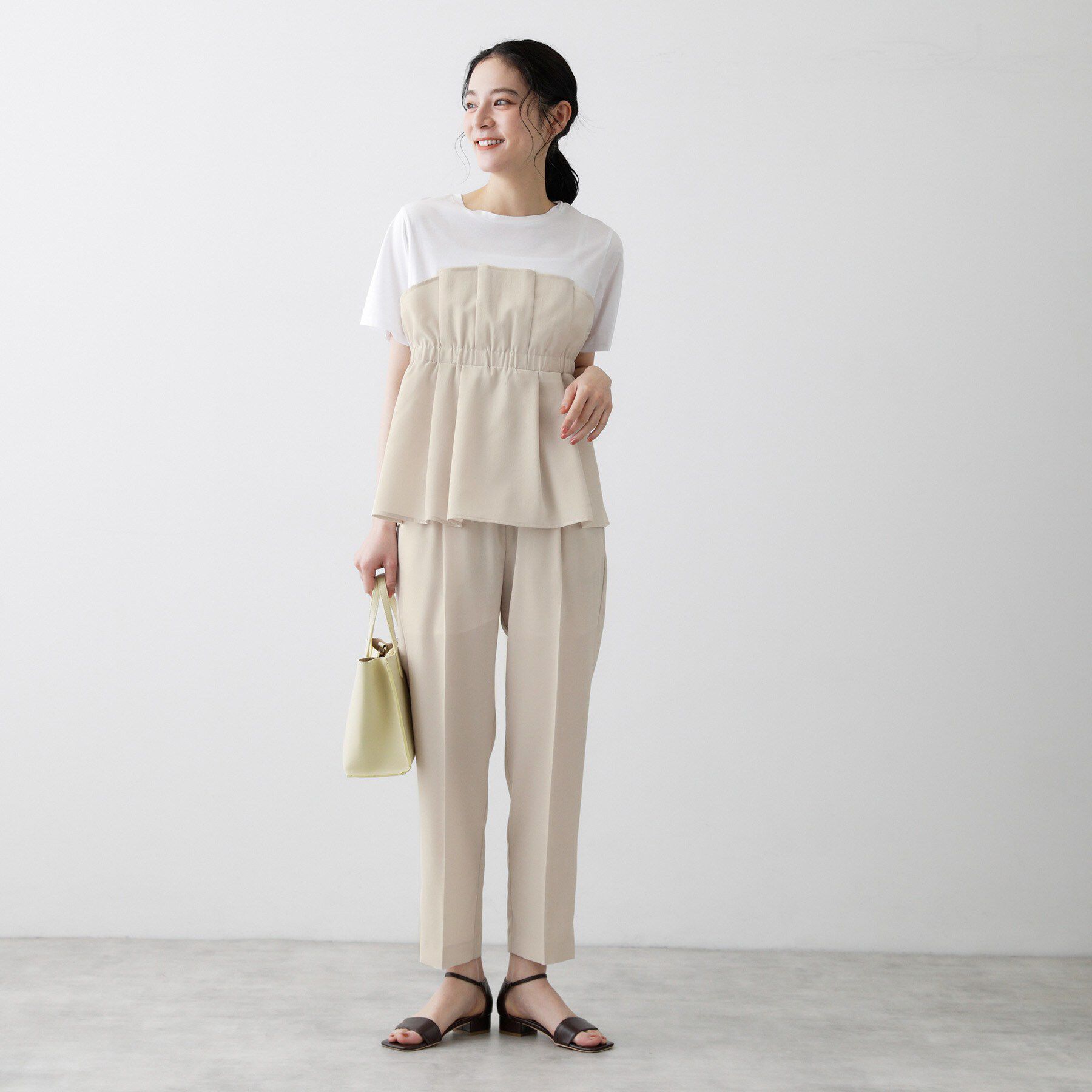 Dessin「【セットアップ可/UVカット/洗える】ビスチェドッキングTシャツ」|Tシャツ・カットソー|