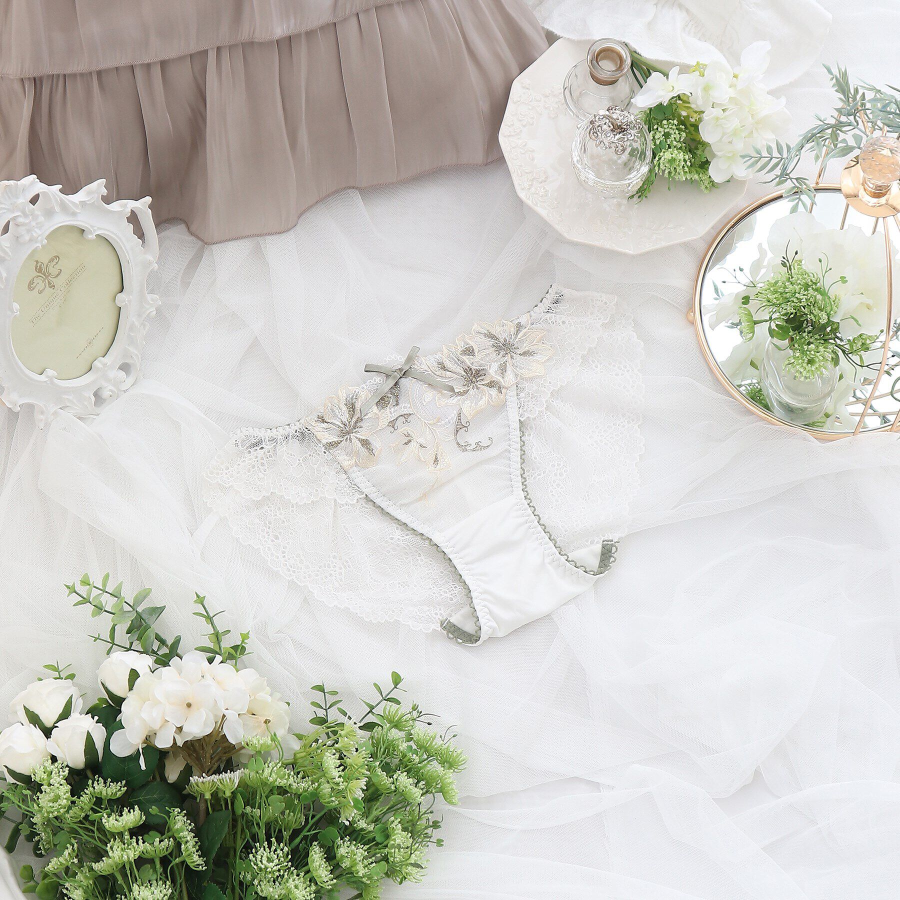 Risa Magli「フュシア レースショーツ」|インナー|アイボリー(004)