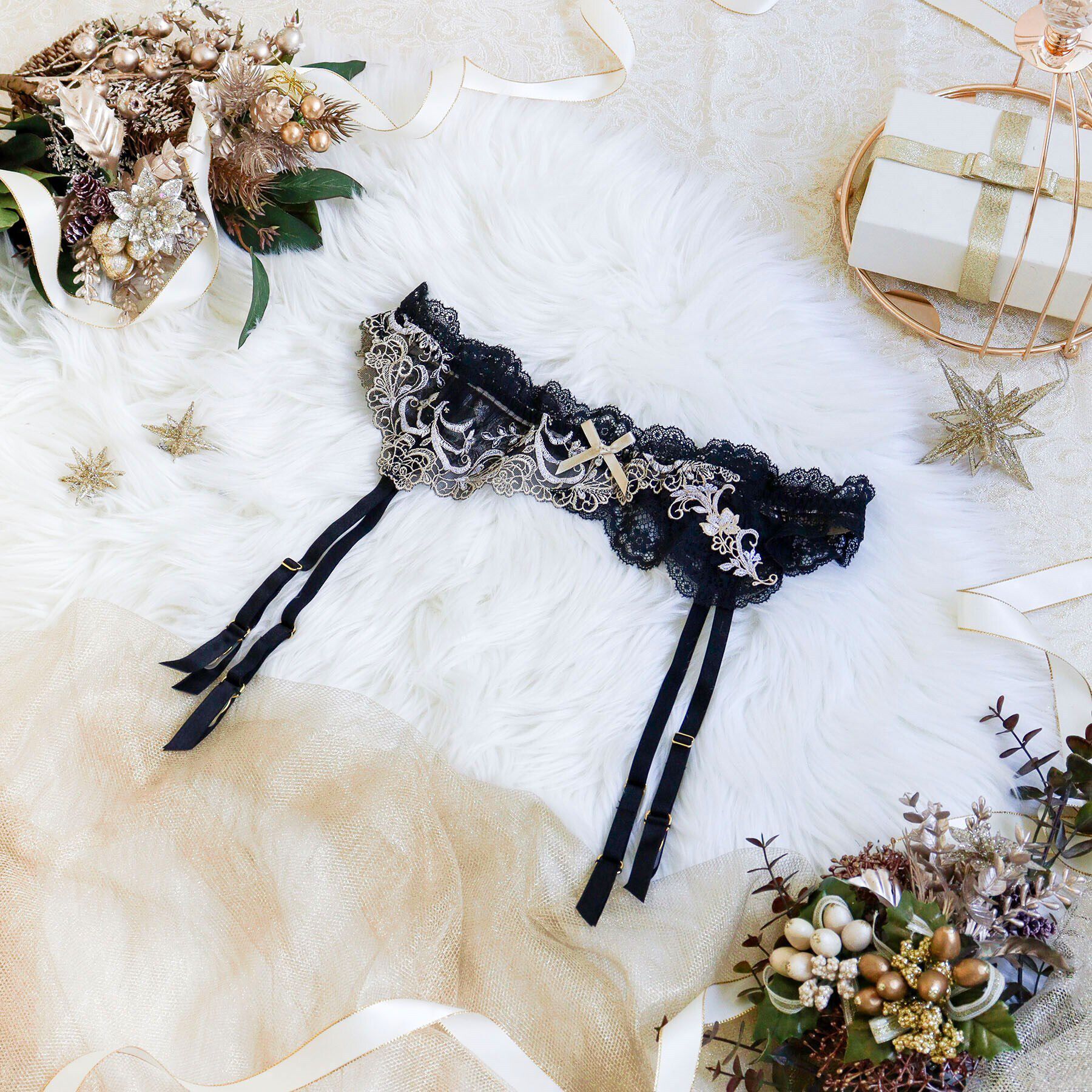 Risa Magli「アンシェラ ガーターベルト」|インナー|ブラック(019)