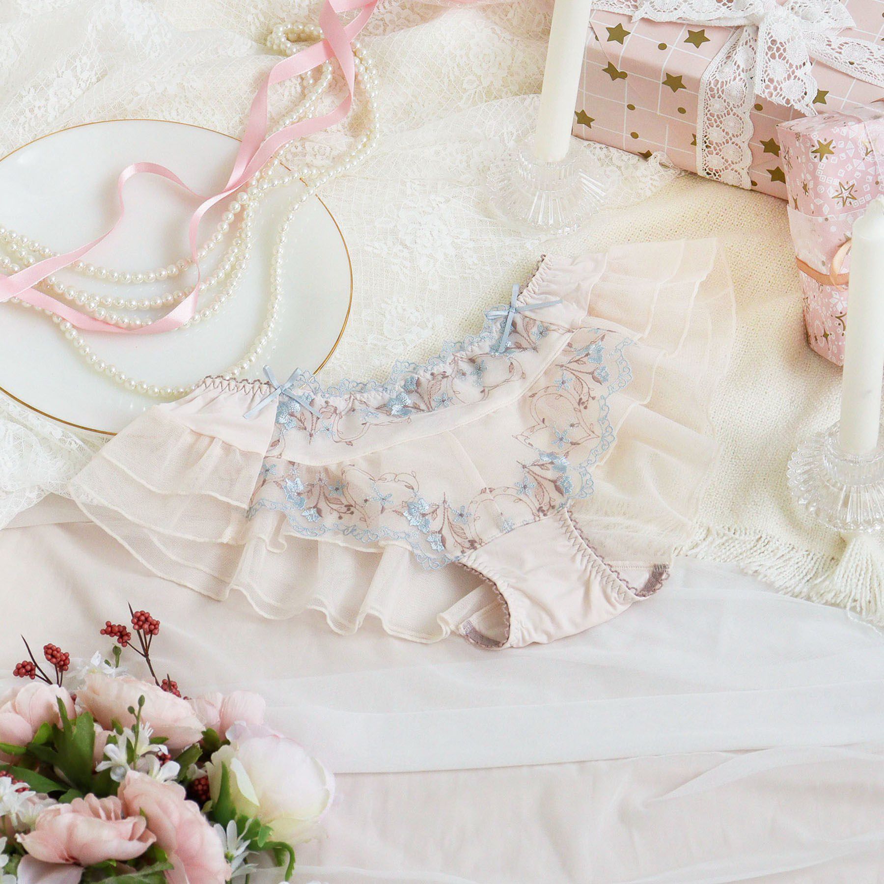 Risa Magli「フローチェ フレアショーツ」|インナー|ブルー(092)