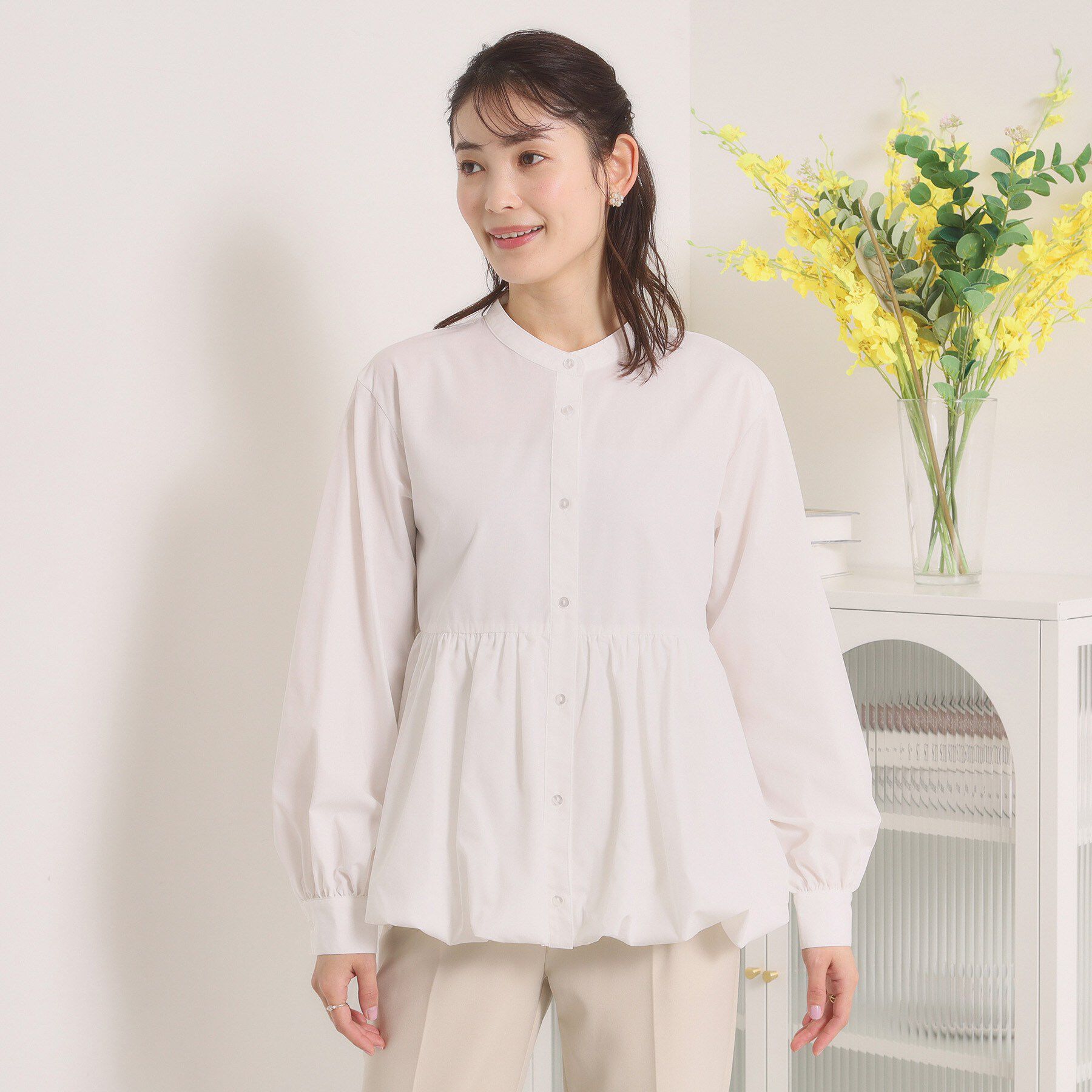 ITS&rsquo;DEMO「【洗濯機OK】バルーンヘムブラウス」|シャツ・ブラウス|