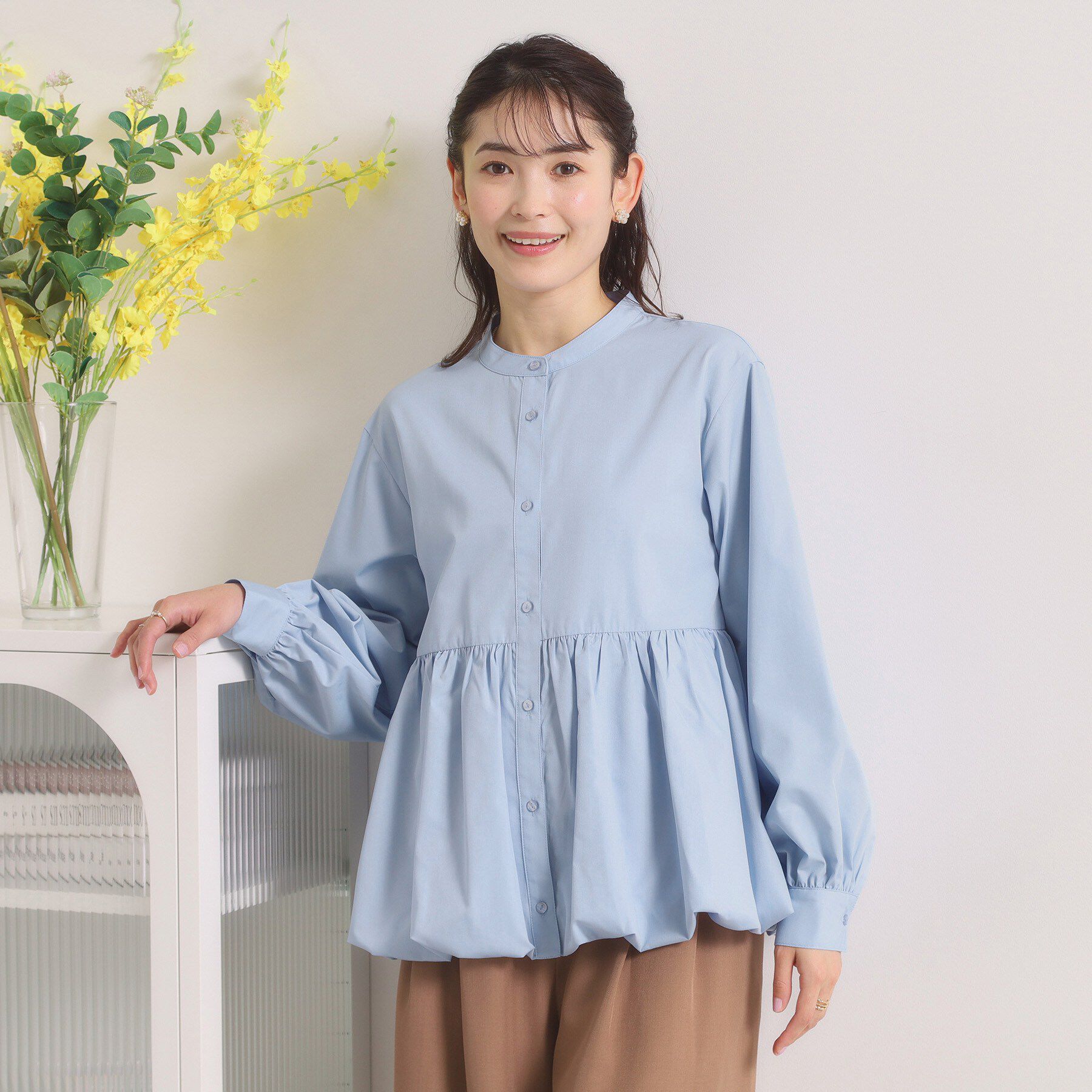 ITS&rsquo;DEMO「【洗濯機OK】バルーンヘムブラウス」|シャツ・ブラウス|