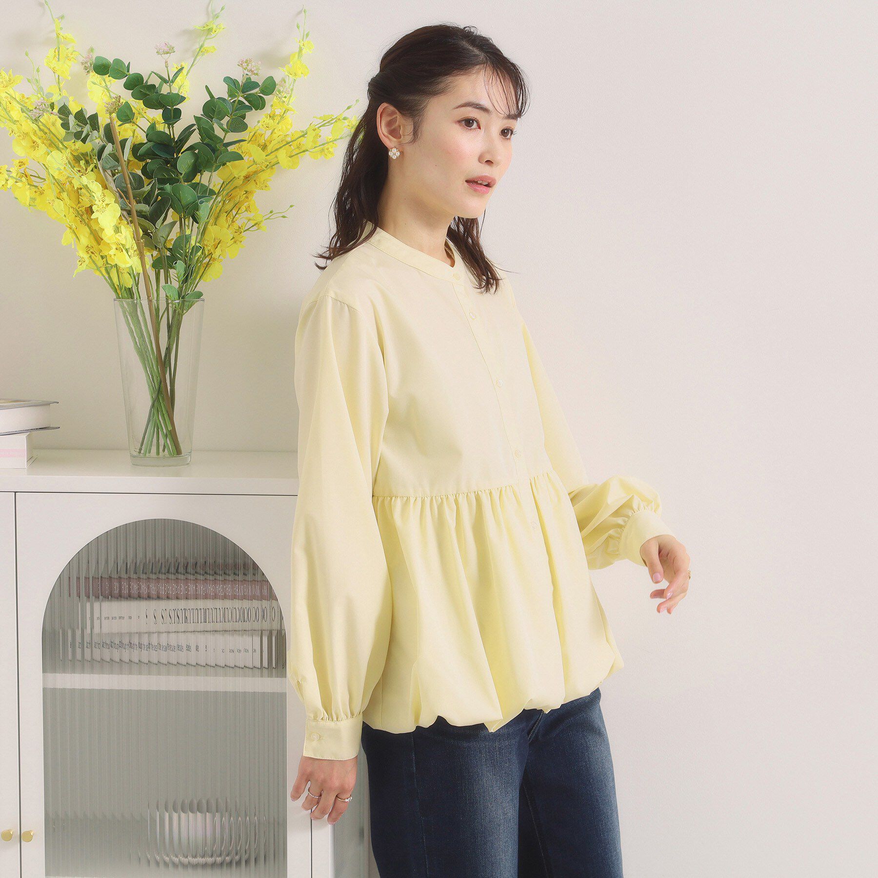 ITS&rsquo;DEMO「【洗濯機OK】バルーンヘムブラウス」|シャツ・ブラウス|