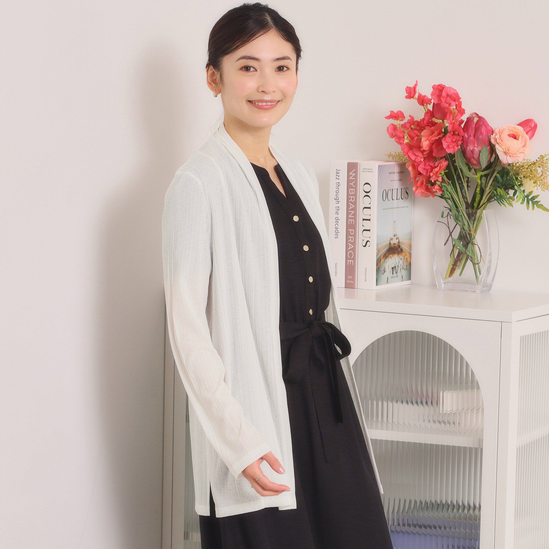 ITS&rsquo;DEMO「【洗濯機OK】シアーテレコ着流しカーディガン」|カーディガン|