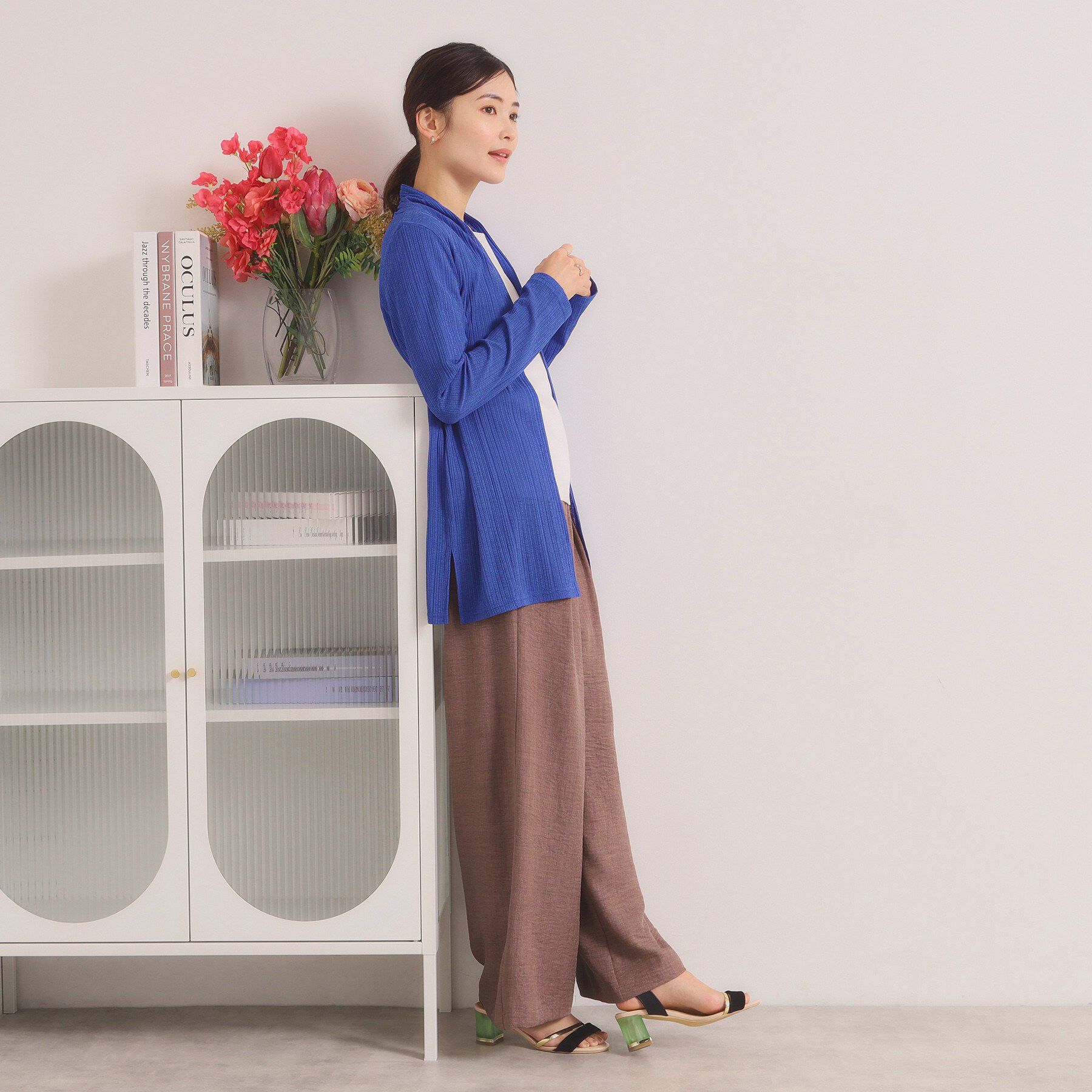 ITS&rsquo;DEMO「【洗濯機OK】シアーテレコ着流しカーディガン」|カーディガン|