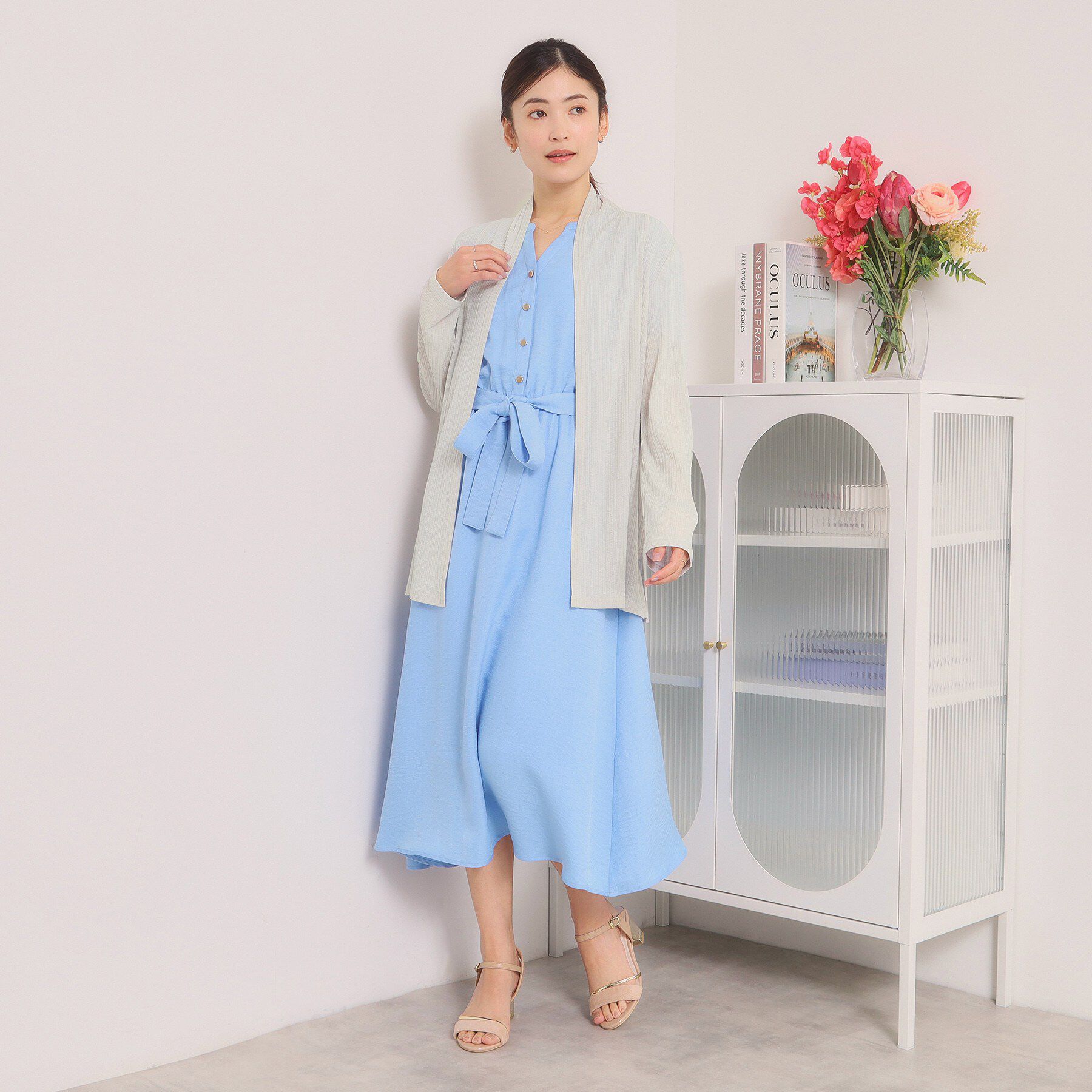 ITS&rsquo;DEMO「【洗濯機OK】シアーテレコ着流しカーディガン」|カーディガン|