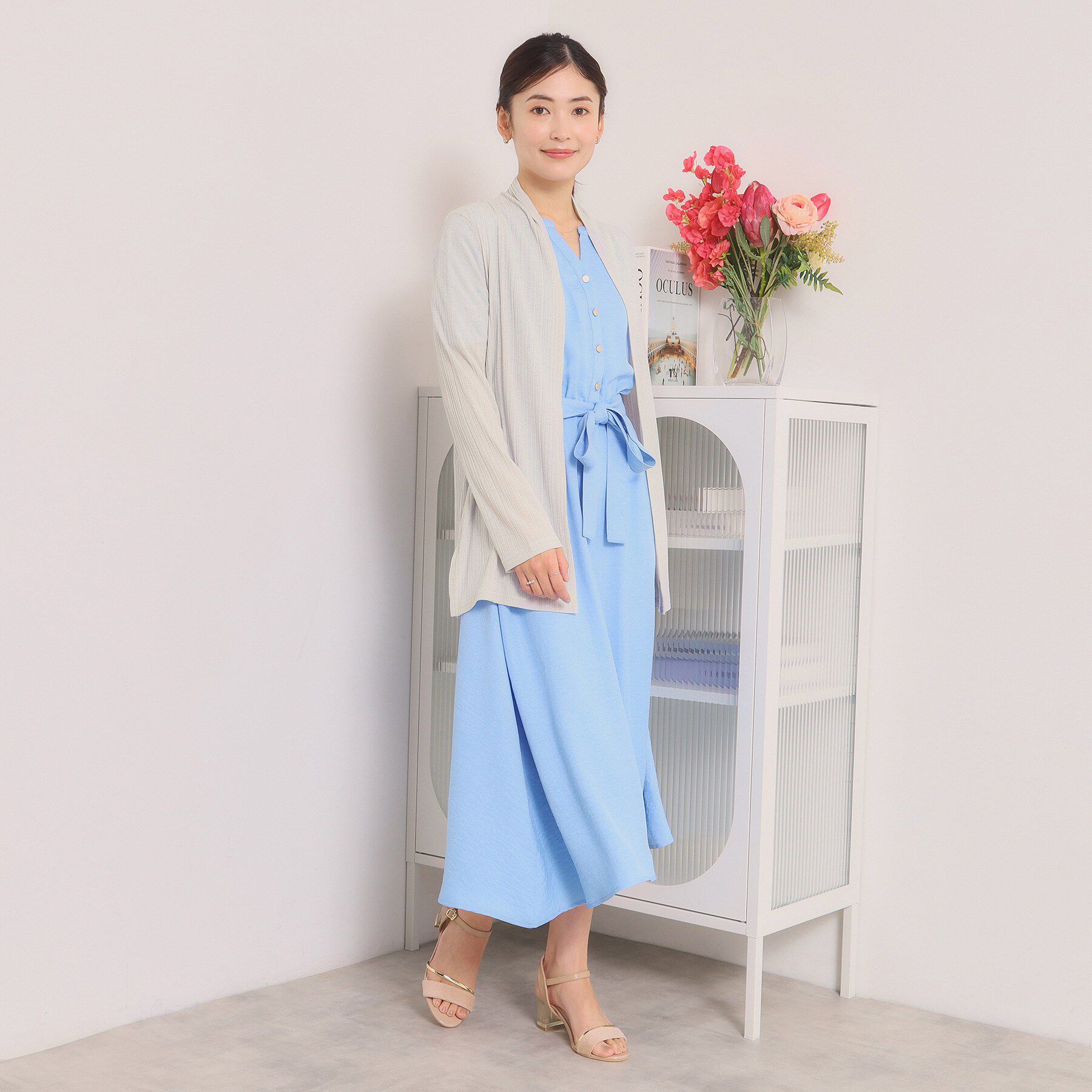 ITS&rsquo;DEMO「【洗濯機OK】シアーテレコ着流しカーディガン」|カーディガン|