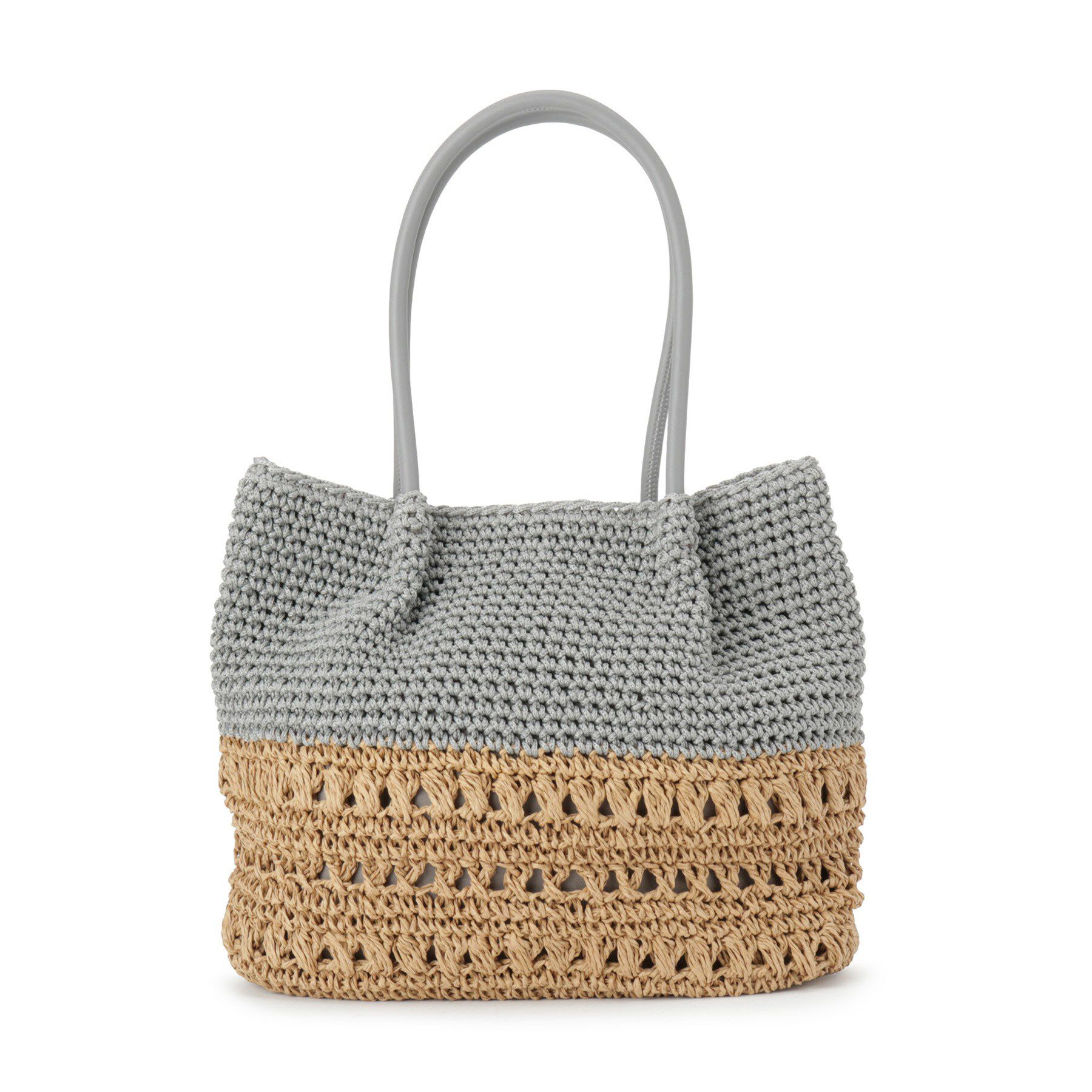 ITS&rsquo;DEMO「雑材コード編みコンビトート」|トートバッグ|