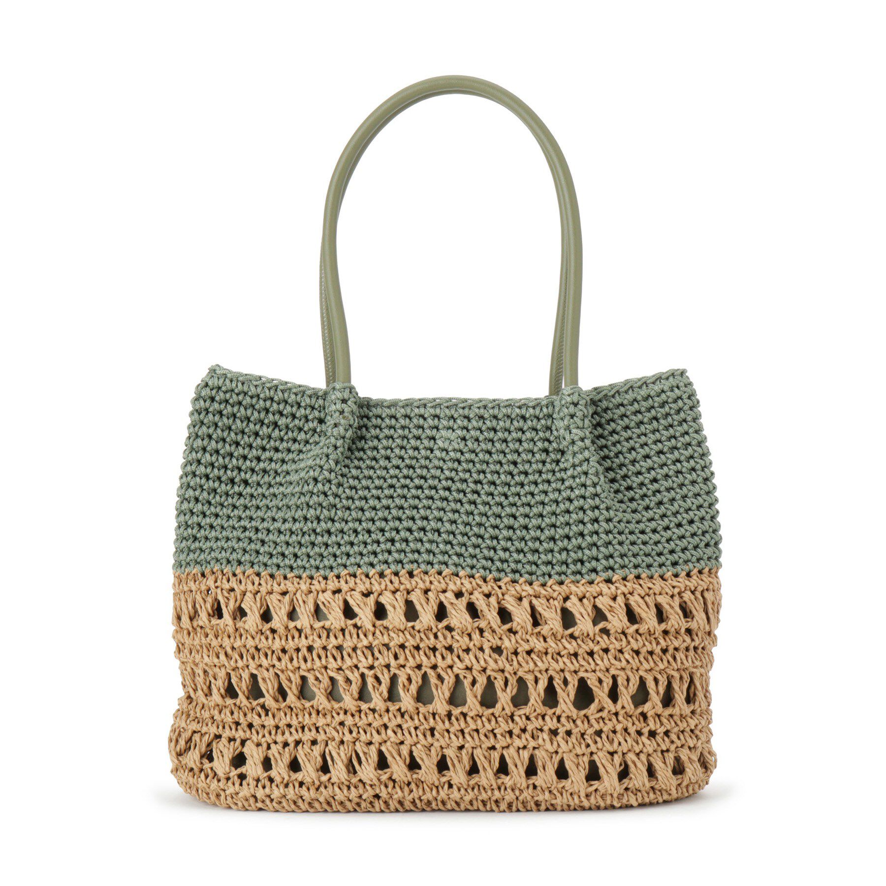 ITS&rsquo;DEMO「雑材コード編みコンビトート」|トートバッグ|