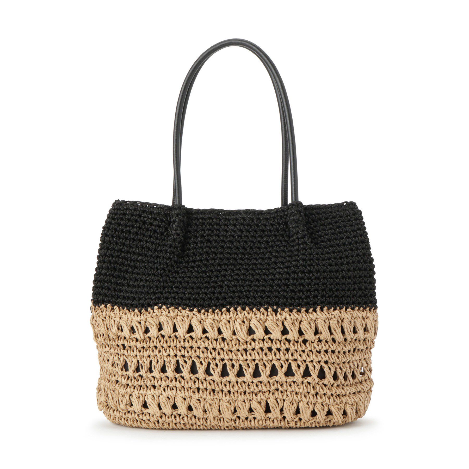 ITS&rsquo;DEMO「雑材コード編みコンビトート」|トートバッグ|