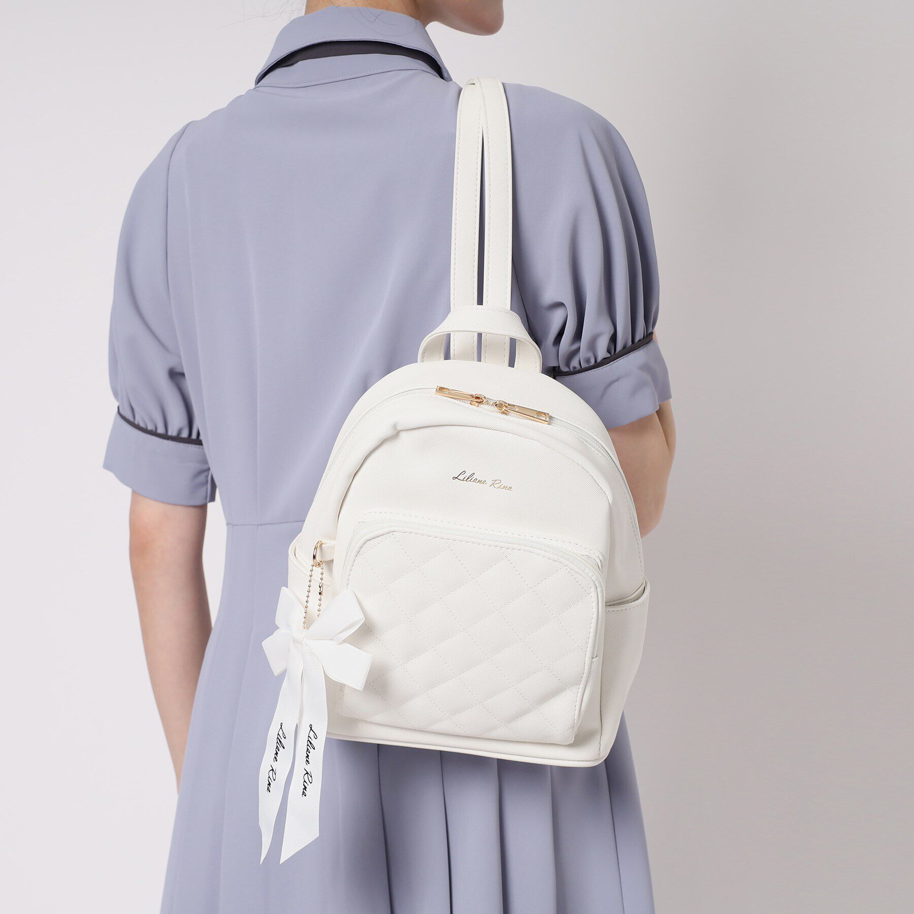 Ober Tashe「リボンチャーム付キルティングミニリュック」|リュック|