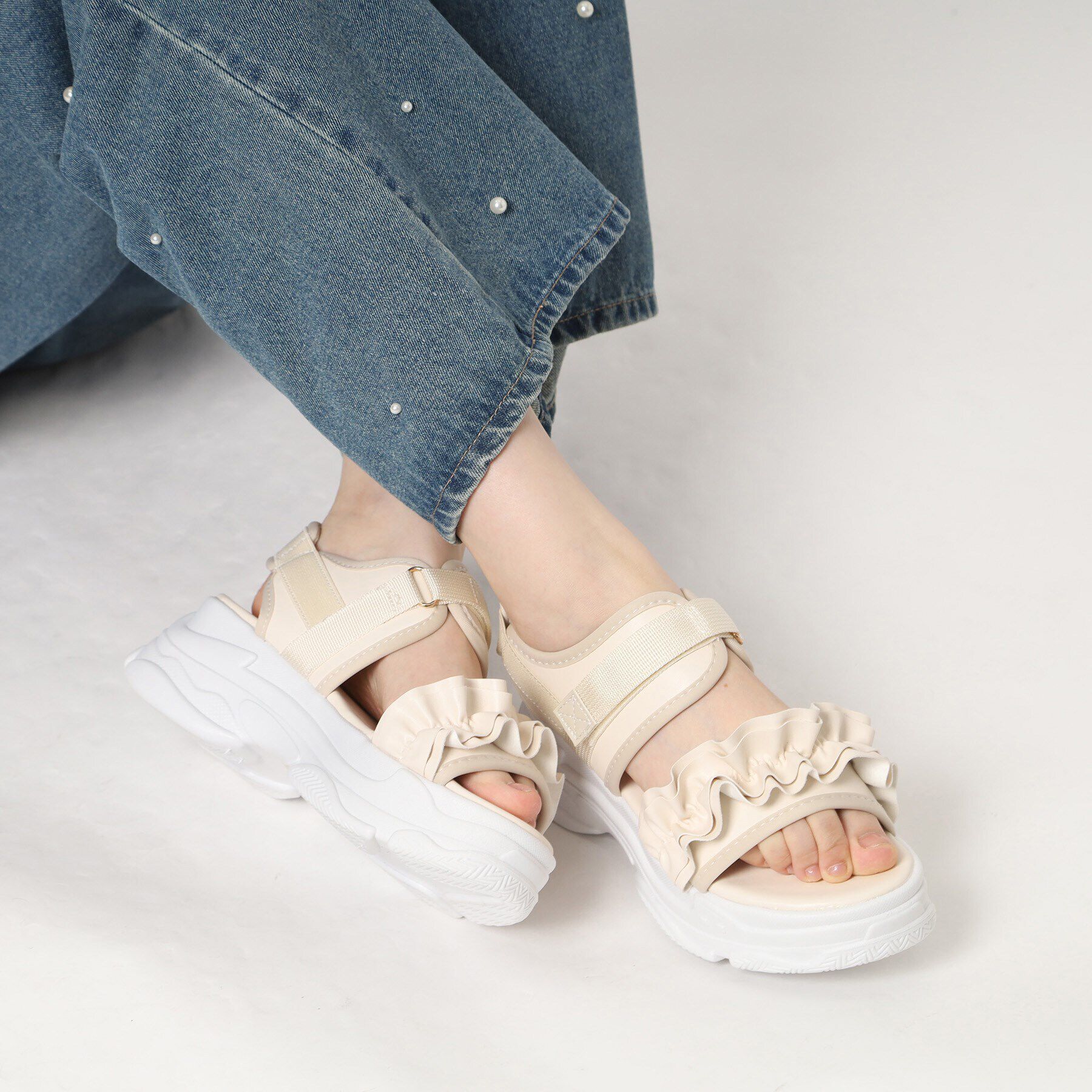 csT&P「厚底フリルスポサン」|サンダル|