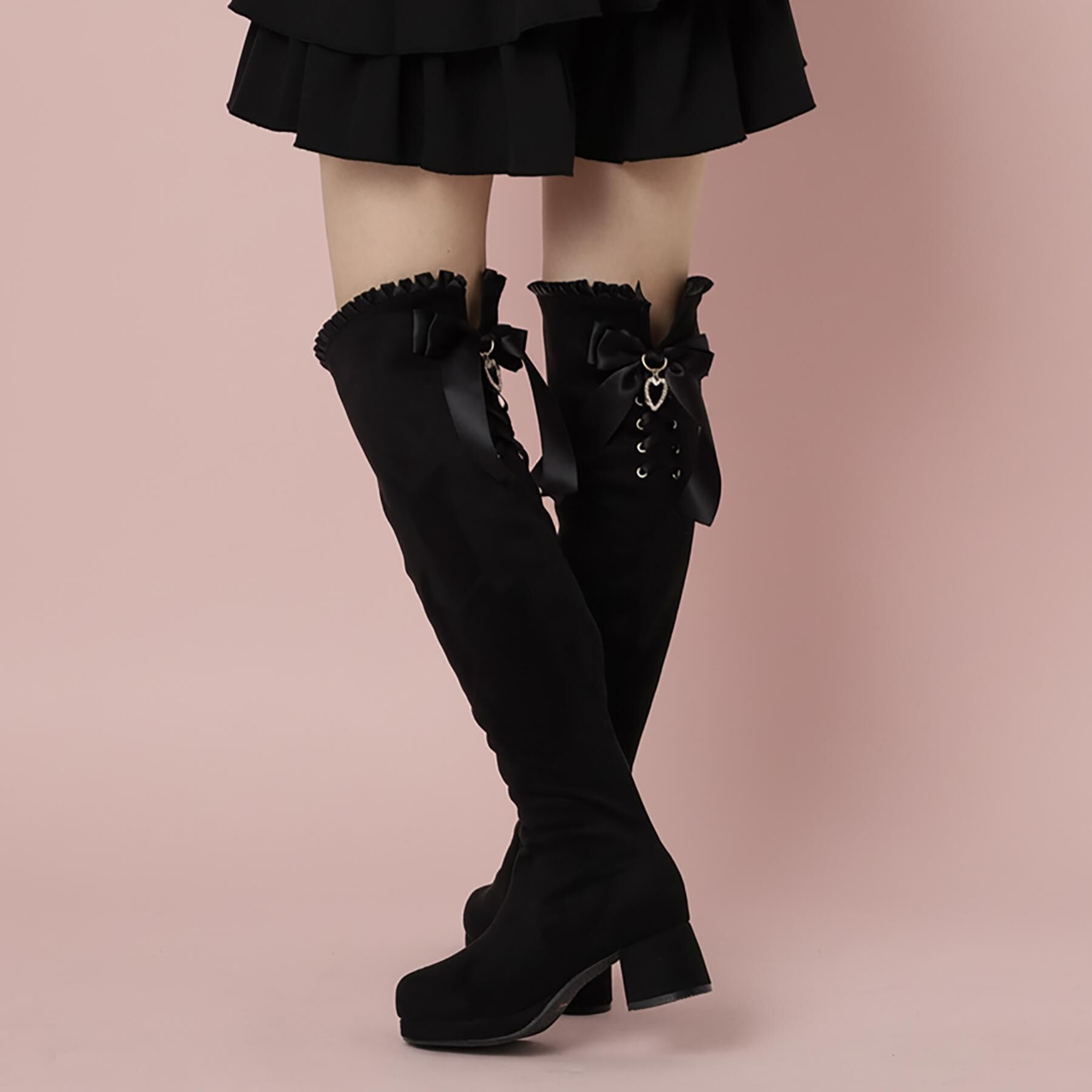 csT&P「夢見るリボン付きロングブーツ厚底」|ショートブーツ|